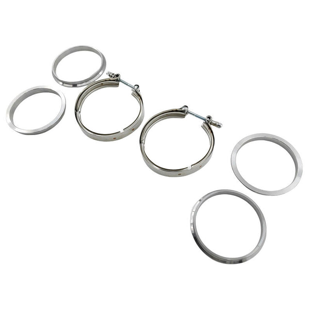 Pair 4" Inch 102mm V-Band Clamps 304 Stainless Steel Flange Exhaust Pipe Tailpipe VBCM-400-2PCS - Machter