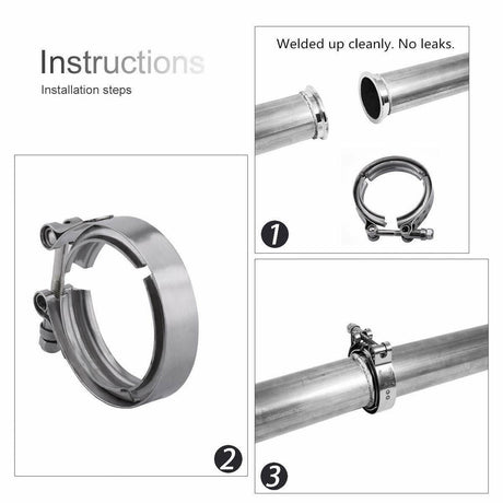 1 x 76mm V Band Vband Clamp Fit For Nissan Safari Patrol GQ GU Y60 Y61 TD42 4.2L TB42 - Machter