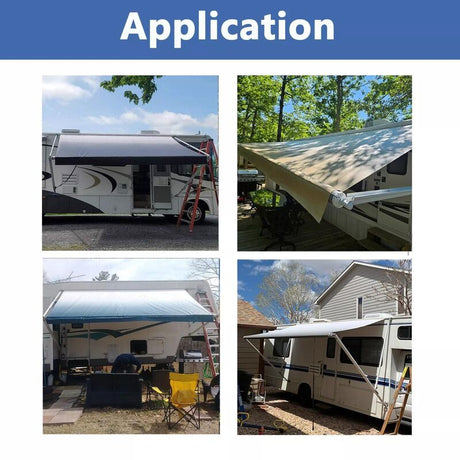 18 Ft Gray Fade Awning Vinyl Replacement Fabric Caravan Roll Out Awning - Machter