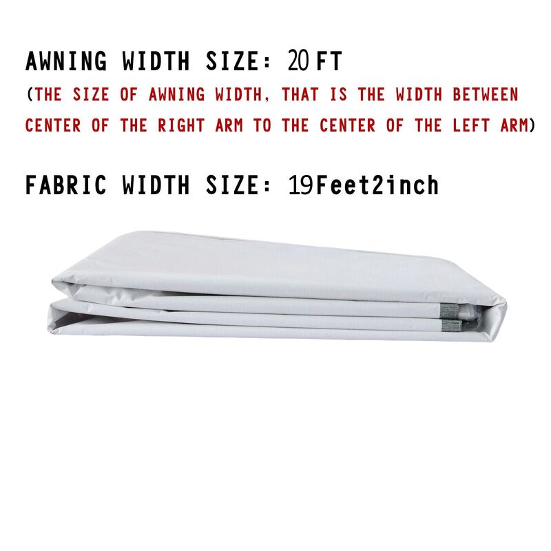 20 Ft Gray Fade Awning Vinyl Replacement Fabric Caravan Roll Out Awning VINY-20 - Machter