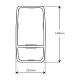 Mirror Head Twin Electric & Heated 24V 510 x 232mm RH - VEXEL | Universal Auto Spares