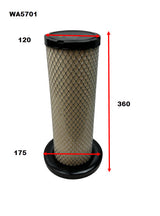 Air Filter Fits Foton Inner Filter FOR WA5700 Foton WA5701 - Wesfil | Universal Auto Spares
