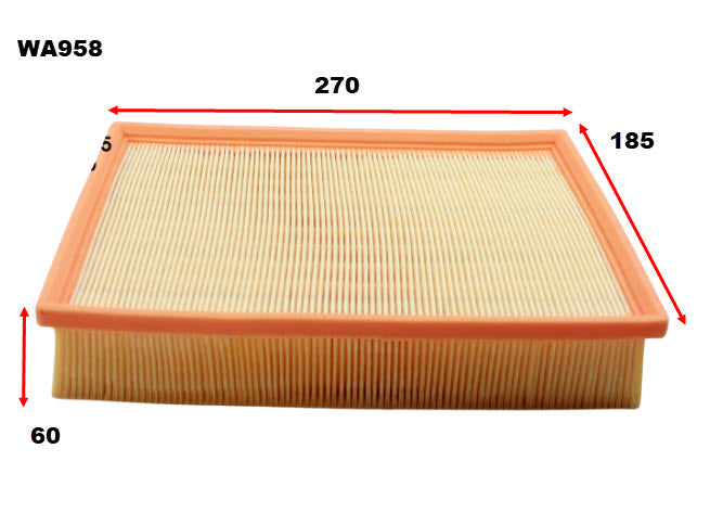 Air Filter A1709 Fits Seat WA958 - Wesfil