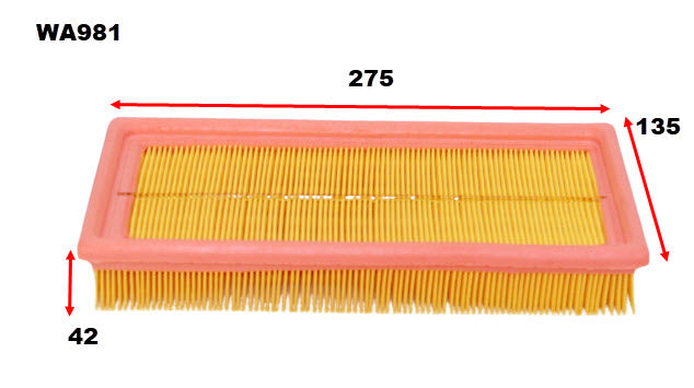 Air Filter A1409/A1435 Fits Chrysler WA981 - Wesfil