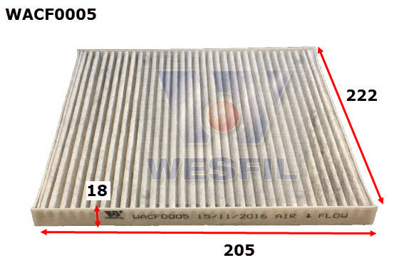 Cabin Filter RCA185P Fits Hyundai/ Fits Kia Fits Hyundai/Fits Kia WACF0005 - Wesfil | Universal Auto Spares
