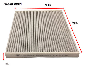 Cabin Filter RCA281P Fits Alfa/Fiat WACF0081 - Wesfil