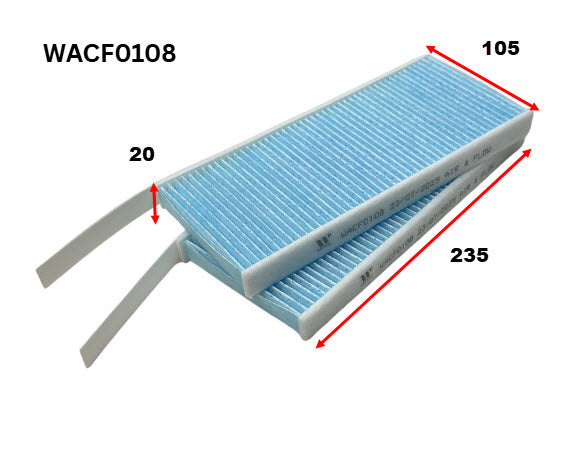 Cabin Filter RCA238P Fits Renault WACF0108 - Wesfil