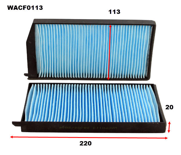Cabin Filter RCA331P Fits Hyundai WACF0113 - Wesfil