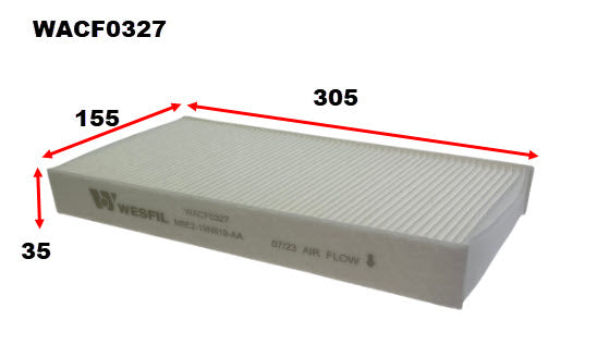 Cabin Filter Fits Landrover Fits Landrover WACF0327 - Wesfil | Universal Auto Spares