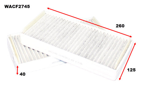 Cabin Filter RCA141P Fits Mercedes WACF2745 - Wesfil