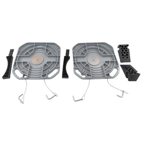 2 Pieces Car Front End Wheel Alignment Turntable Turn Plates With Transition Block Tool - Machter