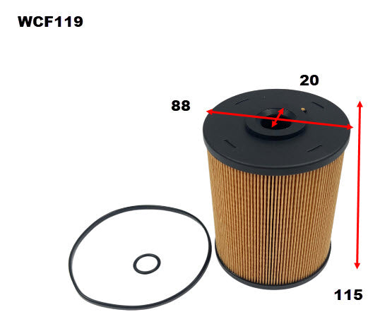 Diesel Fuel Filter R2693P Fits Hino WCF119 - Wesfil