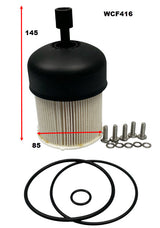 Diesel Fuel Filter Fits Renault (Element Only) WCF416 - Wesfil | Universal Auto Spares
