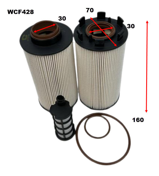 Diesel Fuel Filter Fits Mitsubishi Fits Mitsubishi WCF428 - Wesfil | Universal Auto Spares