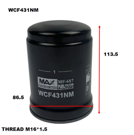 Diesel Fuel Filter Fits Hyundai Fits Hyundai WCF431NM - Wesfil | Universal Auto Spares