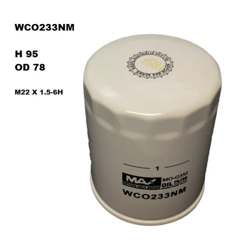 Oil Filter Fits Ford WCO233NM - Wesfil