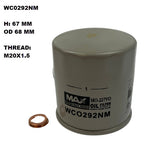 Oil Filter Z1215 Fits Mitsubishi WCO292NM - Wesfil | Universal Auto Spares