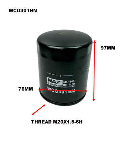 Oil Filter Z1242 Gwm/haval Gwm/haval WCO301NM - Wesfil | Universal Auto Spares