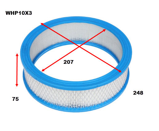 Sports Air Filter 10" X 3" Element 10" X 3" Element WHP10X3 - Wesfil | Universal Auto Spares