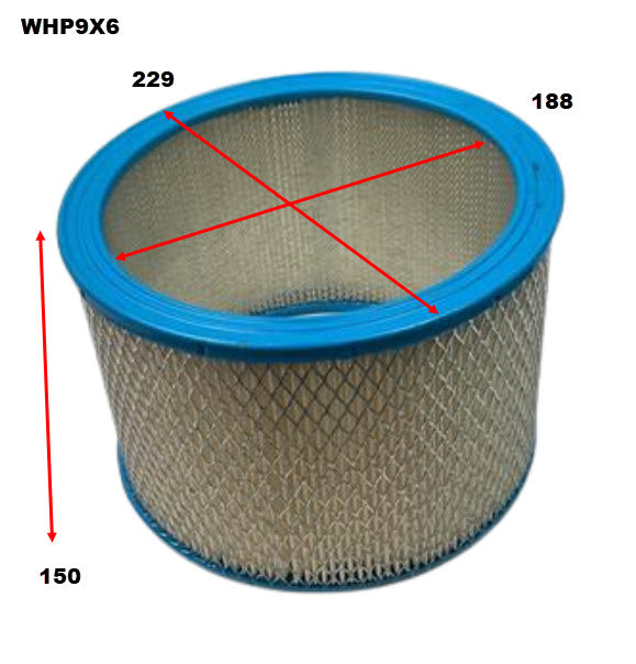Sports Air Filter 9" X 6" Element 9" X 6" Element WHP9X6 - Wesfil | Universal Auto Spares