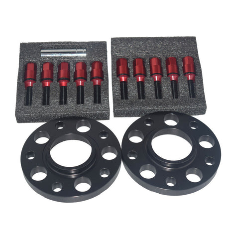 15mm 5x120mm Hubcentric Wheel Spacers M12x1.5 Tapered Bolts Fit For E36/E82 Red - Machter