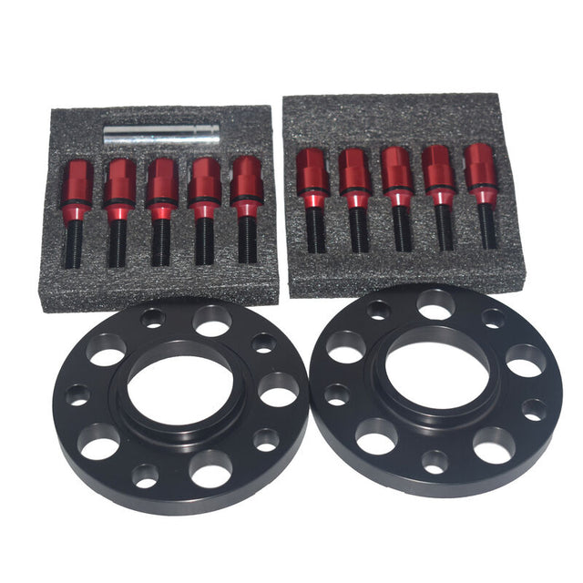 15mm 5x120mm Hubcentric Wheel Spacers M12x1.5 Tapered Bolts Fit For E36/E82 Red WHSKIT-BMW001 - Machter