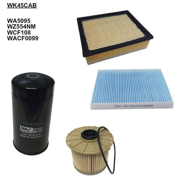 Filter Service Kit Fits Holden/ Fits Isuzu Filter Service Kit Fits Holden/Isuz WK45CAB - Wesfil | Universal Auto Spares