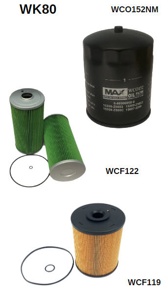 Filter Service Kit RSK121 Hino 500 Series Filter Service Kit Hino WK80 - Wesfil | Universal Auto Spares