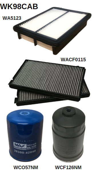 Filter Service Kit RSK45C Fits Hyundai Iload/Imax Filter Service Kit Fits Hyundai WK98CAB - Wesfil | Universal Auto Spares