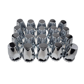 20 x Nut Covers Screw On 32/33mm Chrome Fit For Freightliner Western Star Kenworth WRNC-001-20PCS - Machter