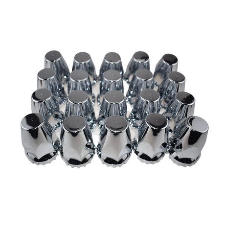 20 x Nut Covers Screw On 32/33mm Chrome Fit For Freightliner Western Star Kenworth - Machter