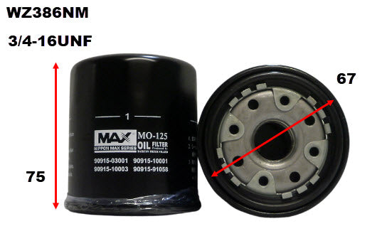Oil Filter Z386 Fits Daihatsu/Holden/Toyota WZ386NM - Wesfil