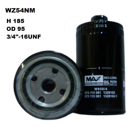 Oil Filter Z54A Fits Fiat/Ford/Leyland WZ54NM - Wesfil