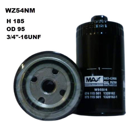 Oil Filter Z54A Fits Fiat/Ford/Leyland WZ54NM - Wesfil