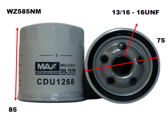 Oil Filter Z585 Fits Landrover WZ585NM - Wesfil