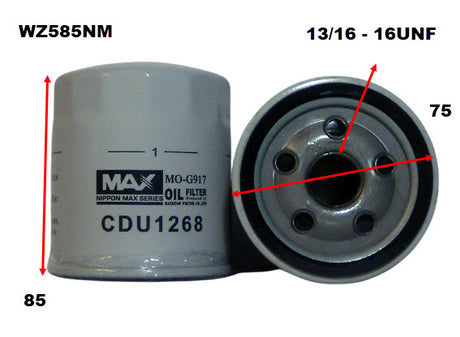 Oil Filter Z585 Fits Landrover WZ585NM - Wesfil