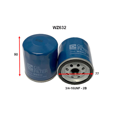 Oil Filter Z632 Mazda/Ford WZ632 - Wesfil | Universal Auto Spares