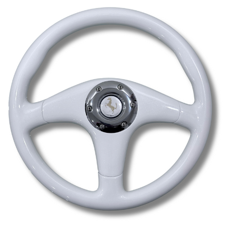 Premium White Horse Racing Steering Wheel Kit - Pro-Kit