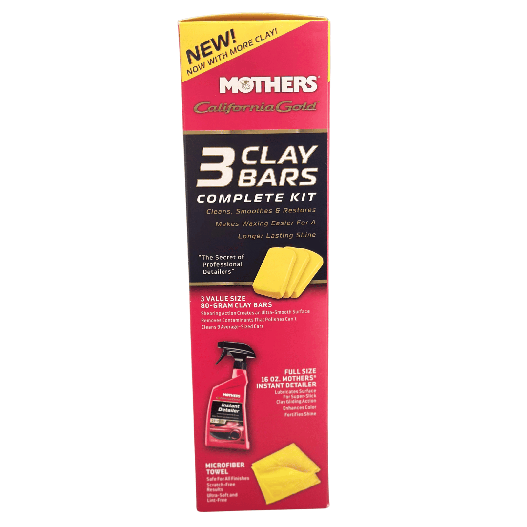  Mothers California Gold Clay Bar System for Car Detailing, Kit  Includes Detailer, 3 Clay Bars, and Microfiber Towel (07240) : Automotive