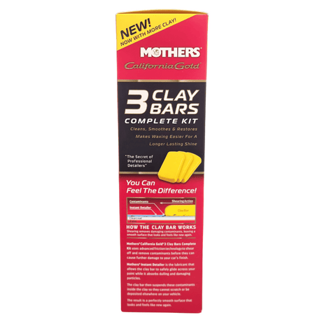 Mothers California Gold 3 Clay Bars Complete Kit Detailing Clay - Mothers