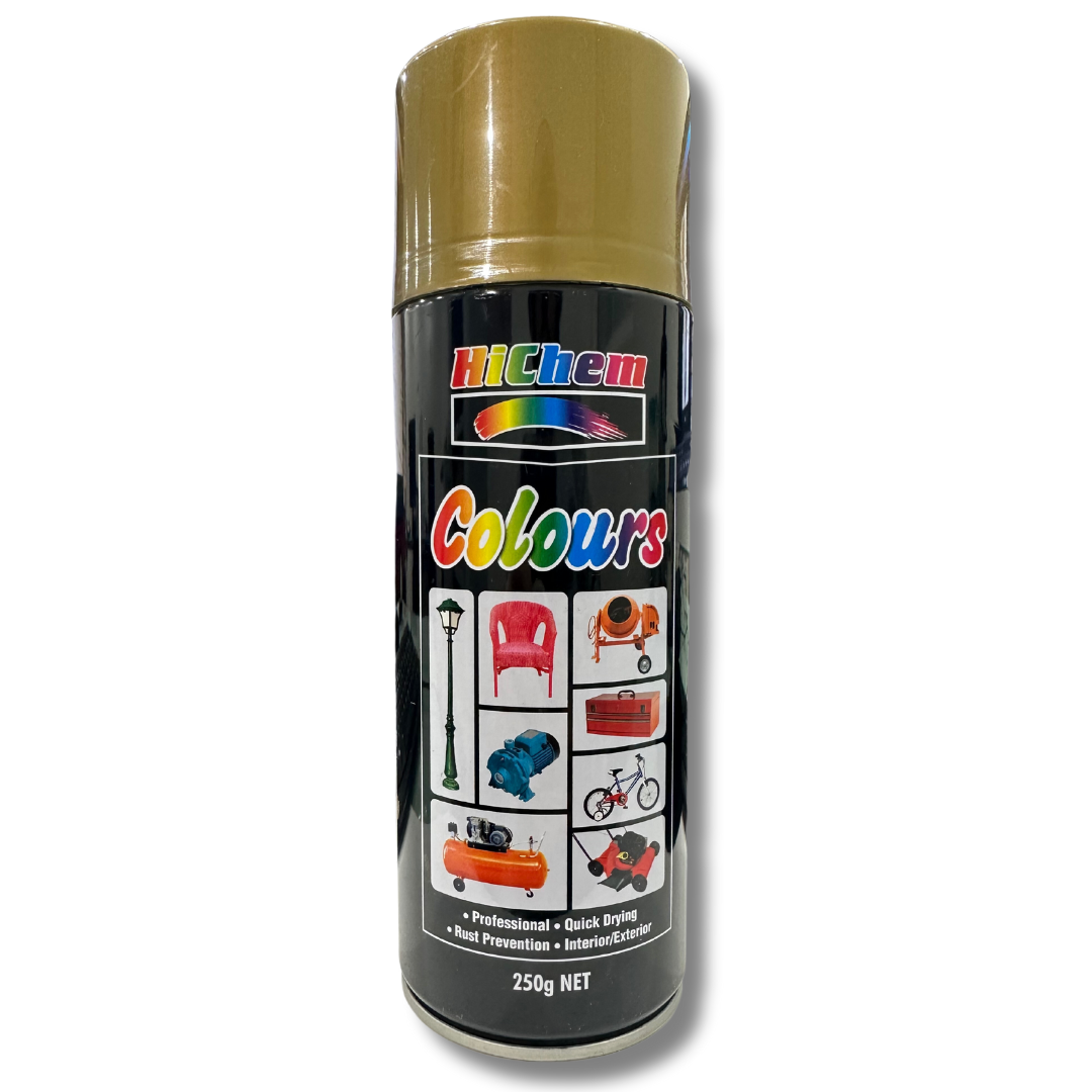 Professional Gold Spray Paint Interior & Exterior 250g - HiChem | Universal Auto Spares