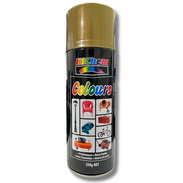 Professional Gold Spray Paint Interior & Exterior 250g - HiChem | Universal Auto Spares