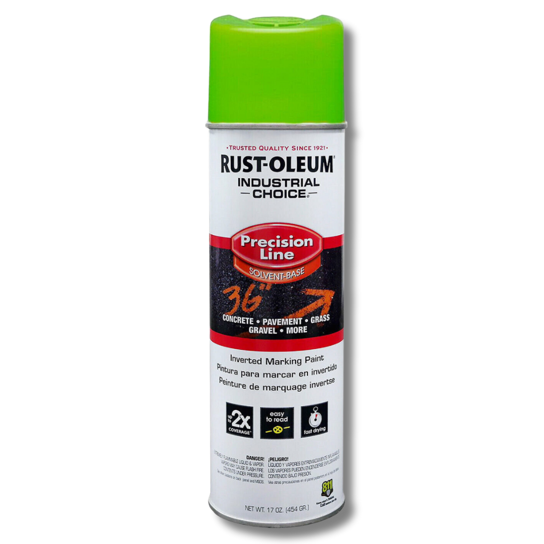 Flat Fluorescent Green Inverted Marking Spray Paint 454g - Rust-Oleum
