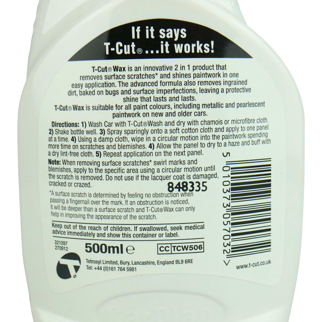 T-Cut 2 In 1 Wax 500mL - CarPlan
