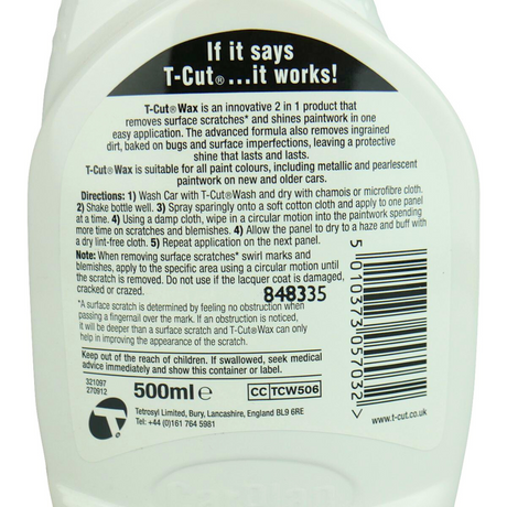 T-Cut 2 In 1 Wax 500mL - CarPlan