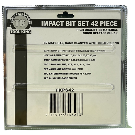 Impact Power Bit Set 42 Piece - Tool King