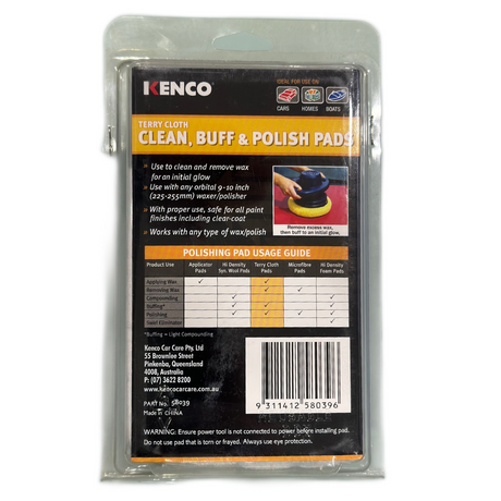 Reusable Terry Cloth Clean, Buff & Polish Pads - KENCO