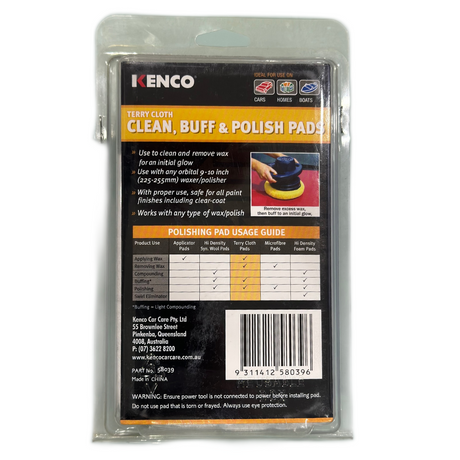 Reusable Terry Cloth Clean, Buff & Polish Pads - KENCO | Universal Auto Spares