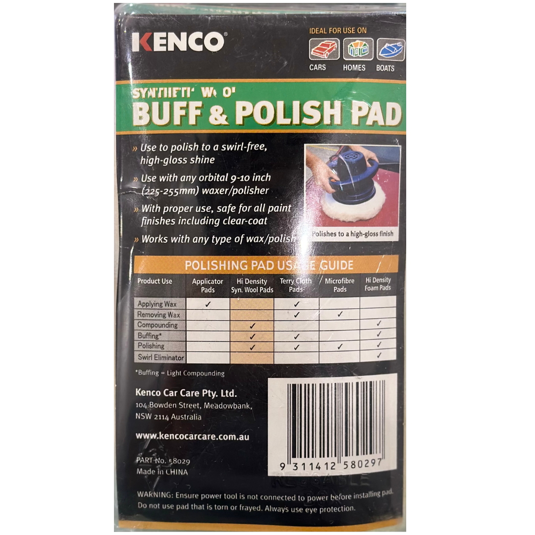 High Density Synthetic Wool Reusable Buff & Polish Pad - KENCO