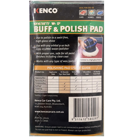 High Density Synthetic Wool Reusable Buff & Polish Pad - KENCO | Universal Auto Spares